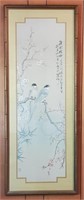 Asian Artwork in Faux Bamboo Frame