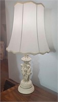 Cherub shade lamp approx 30 inches tall