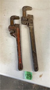 Two pipe wrenches
