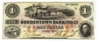1855 OBSOLETE BORDENTOWN BANKING CO NJ $1 BANKNOTE