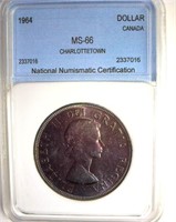 1964 Dollar NNC MS66 Charlottetown