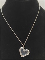 Silvertone Heart Locket on Chain