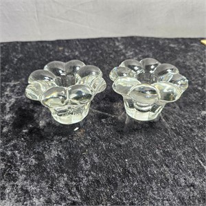 2 crystolite candle holders