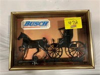 BUSCH BEER THEMED CARRIAGE SHADOWBOX