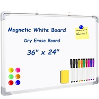 Dry Erase White Board 36" x 24" Portable Magnetic