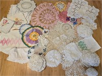 Large Linen Doily Lot