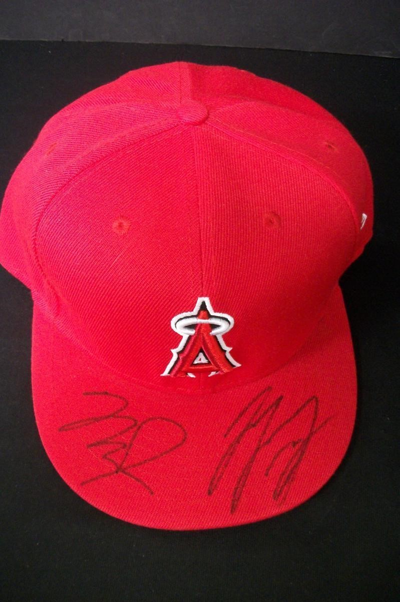 TROUT OHTANI SIGNED ANGELS HAT HERITAGE COA