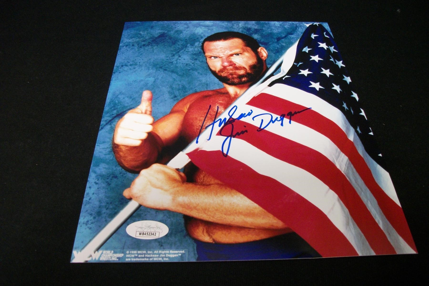 WWF HACKSAW JIM DUGGAN SIGNED 8X10 PHOTO