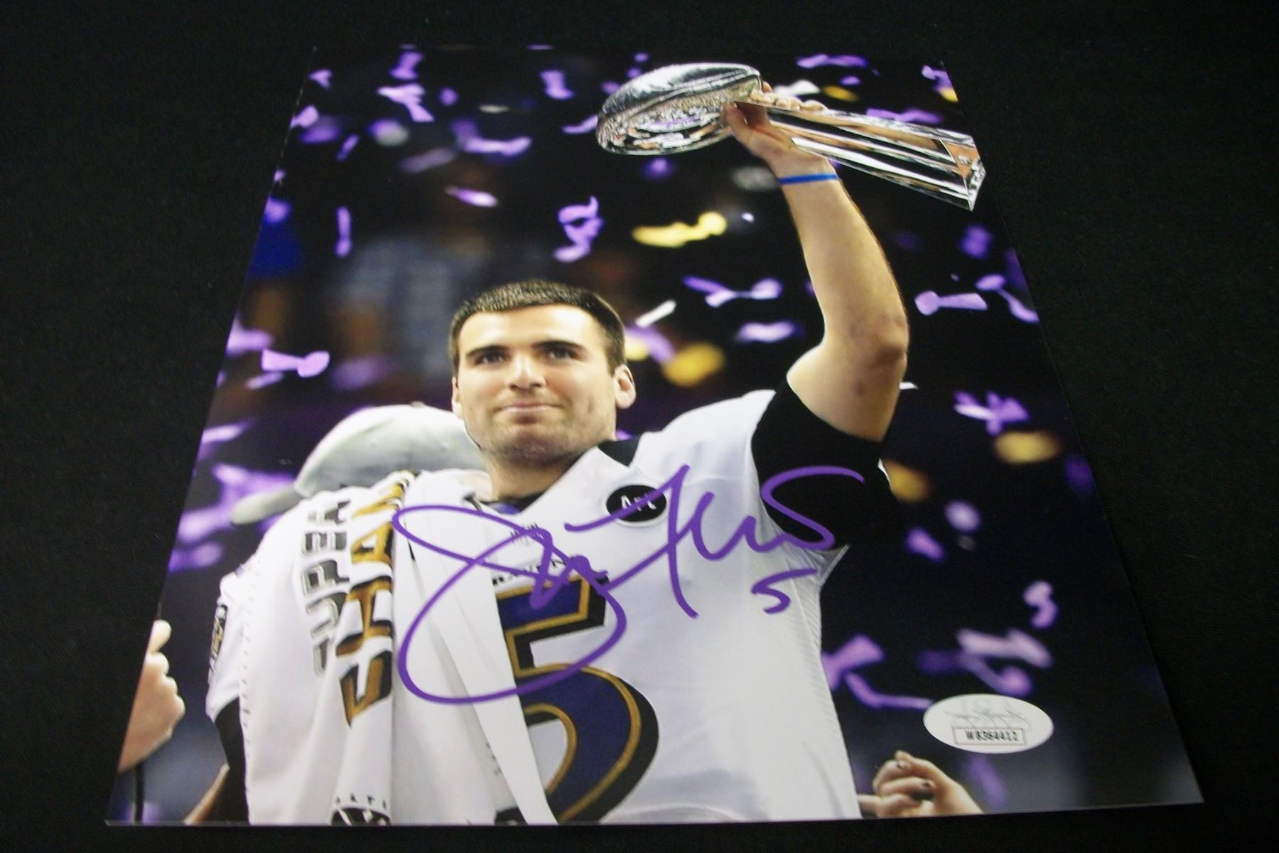 RAVENS JOE FLACCO SIGNED 8X10 PHOTO JSA COA