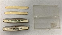 2 Adv Pocket Knives,H.E.Sterner,Duke Tires