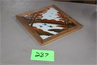 Reverse painting on glass picture