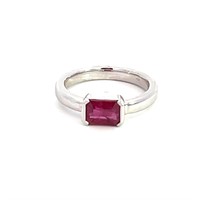 14K WHITE GOLD 1.06CT RUBY RING