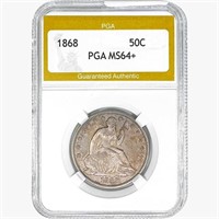 1868 Seated Liberty Half Dollar PGA MS64+