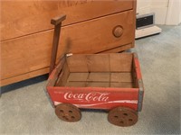 COCA COLA CRATE MADE INTO A SMALL WOODEN WAGON