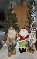 2 1/2 ft tall Camo Santa and Santa, wood snowman