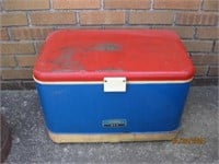 Vintage Red Blue Bicentennial Thermos Cooler