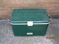 Vintage Thermos Metal Green Ice Cooler Usa