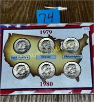 1979-1980 SUSAN B ANTHONY 6 COINS