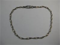 Sterling Silver Twisted Chain Bracelet Italy See