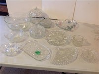 glass serving bowls, & dishes