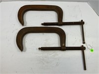 lot of 2 8" C-clamps
