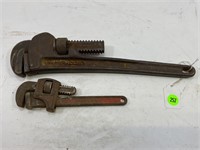 Rigid no.14 & Fuller no.8 pipe wrenches