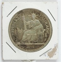 1898 French Indochina 1 Piastre silver (.900)