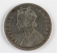 1884 British India 1 Rupee silver (.917) coin