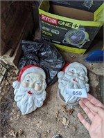 (2) Plastic Santas