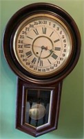 Antique "New Haven" Hanging Regulator Clock