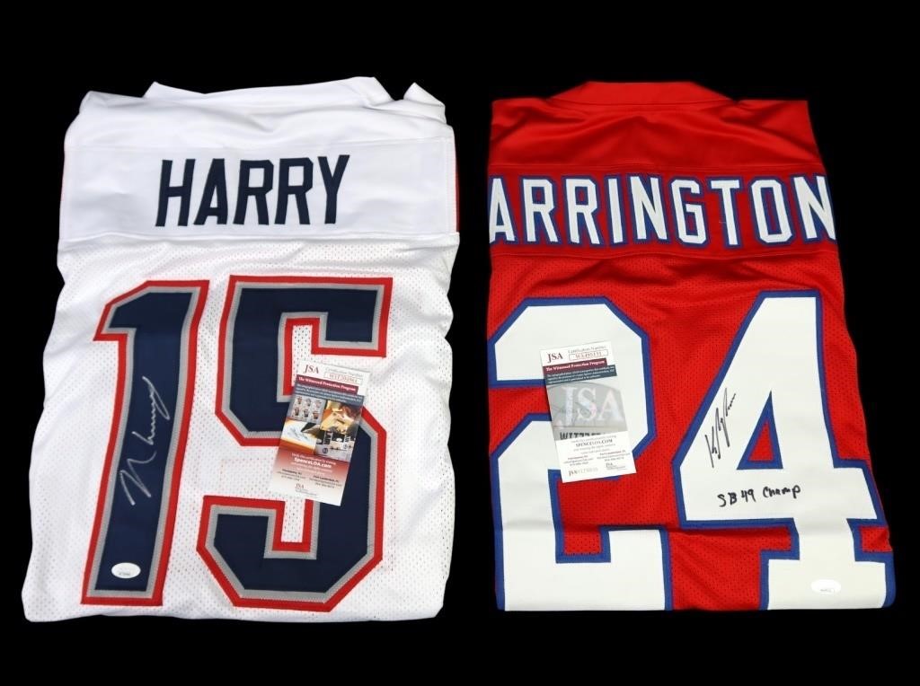 AUTOGRAPHED HARRY & ARRINGTON FOOTBALL JERSEYS JSA