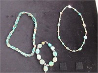 Turquoise Necklace (2), and Bracelet