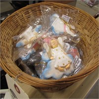 BASKET OF ANGEL ORNAMENTS