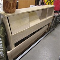 DBL BED FRAME W/ BOOKCASR HEADBOARD