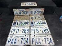 LOT OF 10 ASSORTED VIRGINIA LICENSE PLATES
