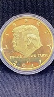 2017 DONALD TRUMP GOLD PLATED COIN