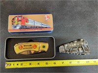 Lionel centennial knife and train belt buckle