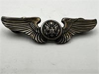 WWII US Army Air Force Sterling Silver Wings Pin