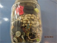 Jar of Buttons Beads Buckles