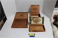 Three Wood Cigar Boxes