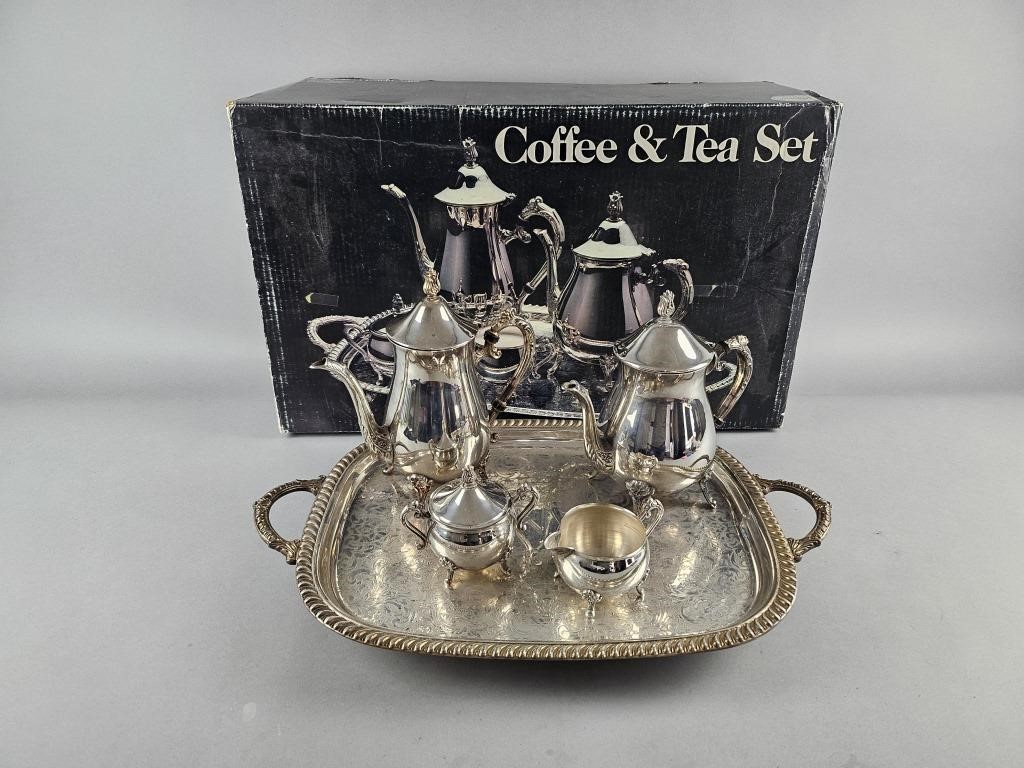 Vtg Leonard Silverplated Coffee & Tea Set