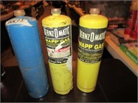 2 Bernz-O-matic & 1 other Mapp Gas Cylinders