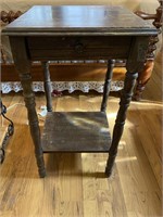 Vintage Stained Night Stand w/ Drawer