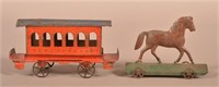 Two Antique German Painted Tin Pull Toys.