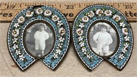 Pair of Small Horseshoe Mosaic Picture Frames