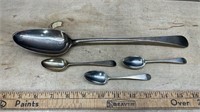 4 Antique Sterling Silver Spoons. *SC