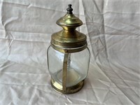 Vintage Brass and Glass Hazel Atlas Jar Lantern