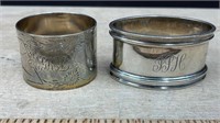 2 Antique Sterling Silver Napkin Rings. *SC