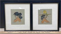 Framed Native American Children Pictures by Gerda