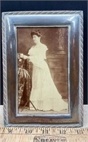 Framed Victorian Era Photo of Woman in Gown (5"